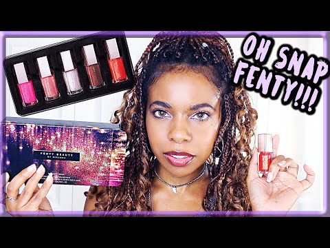 NEW FENTY BEAUTY GLOSSY POSSE⎜MINI GLOSS BOMB SET⎜TRY-ON