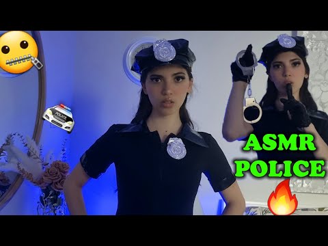 ASMR YOU ARE UNDER ARREST! Police Girl Takes Care of you with Tickle Investigation & Leather Gloves