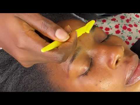 ASMR RELAXING EYEBROWS SHAVING AND SHAPING FOR THOSE WHO WANT TO SLEEP WITH GUM CHEWING