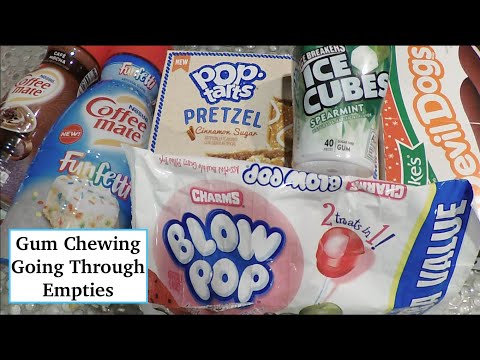 ASMR Gum Chewing | Going Through Empties | Close Whisper, Tapping, Brushing