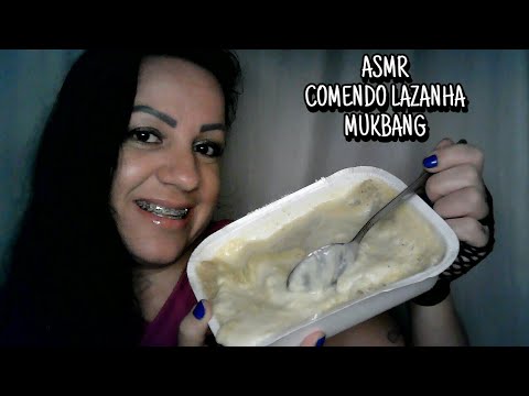 ASMR-MUKBANG COMENDO LAZANHA #mukbang #rumo2k #asmr #mastigação