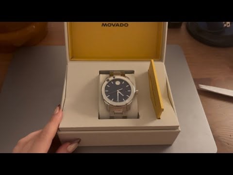 asmr unboxing tingly movado watch (scratching, camera tapping, lofi)
