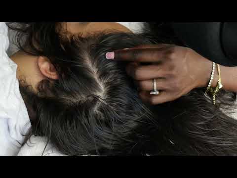 The deepest sleep while I nitpick through his scalp 