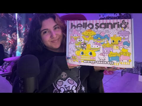 Asmr Abriendo Y Comiendo Bocadillos De Caja Misteriosa De Sanrio/Unboxing Sanrio Mystery Snack Box