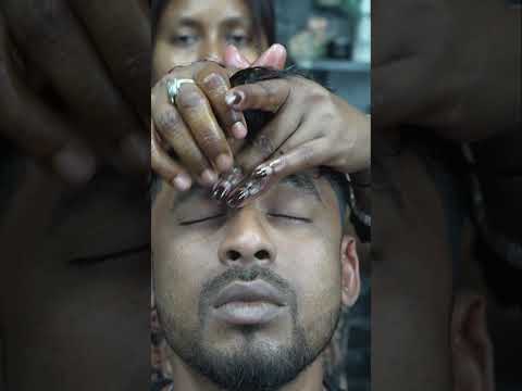 Female Barber To Male Barber ASMR Head Massage Best Clips #shorts