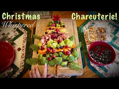 ASMR Christmas Charcuterie Board! (Whispered version) Holiday food sounds in my Cozy Kitchen!