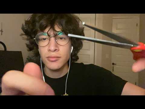ASMR Cutting Your Bangs & Plucking Your Eyebrows 💤
