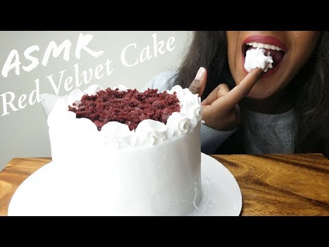 ASMR Eating Sounds Red Velvet Cake ~BIG BITES~ No Talking