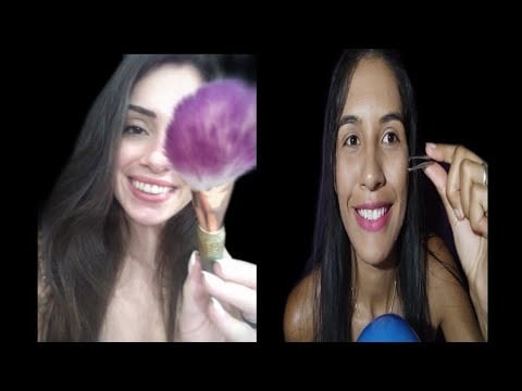(ASMR SALÃO DE BELEZA) FAZENDO SUA SOBRANCELHA + MAKE  fet ASMR da Vivi