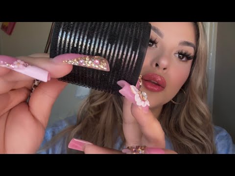 ASMR Hairstyle Prep | Doing Ur Hair Rollers Before U Head Out 🎀✨ Hair Parting & Clipping 