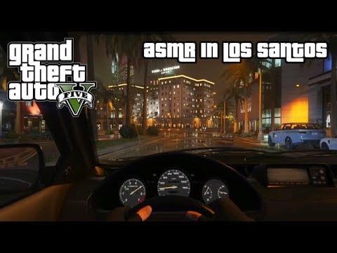 GTA ASMR | Rainy midnight drive in Los Santos 🌃 Ear to ear whispering