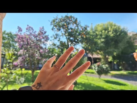 asmr tour pátio da minha casa/ tapping na tela e sons de boca 