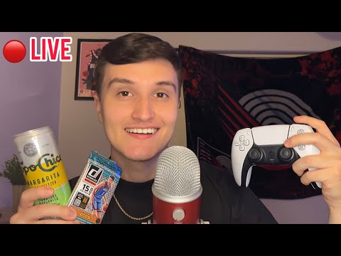 🔴 - LIVE ASMR RELAXING HANGOUT 😴💤 (triggers + whisper ramble + sports talk)