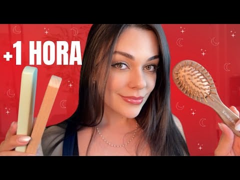 +1Hora De ASMR Passando Chapinha E Escovando Seu Cabelo Até Você Dormir 😴🪮