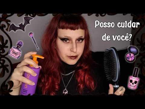 ASMR | Cuidando de VOCÊ! ✨ para dias difíceis ⛧ Massagem, escovando e finalizando o cabelo