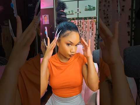 ASMR Hair brushing and styling 😳😱 #hairstyle #tutorial #hair #asmr  #shorts #hairtok #fast