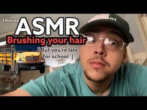 Fastest ASMR | 1 minute | Brushing your hair but you’re late for School