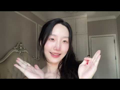 Watercolor painting with paintbrush and saliva on face. #asmr #sleeping aid #
