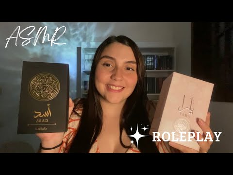 ASMR - VENDEDORA DE PERFUMES ÁRABES sons de embalagem | tapping | atenção pessoal