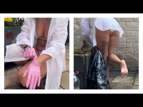 Outdoor Cleaning - Bikini Cleaning Weeding and Tidying The Yard