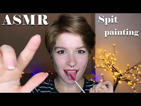 АСМР очень мурашечный макияж слюнкой👅💦 Звуки рта 💖 / ASMR very tingly spit painting 👅💦 Mouth sounds💖