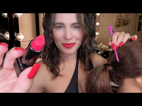 ASMR - Runway Makeup Artist Does Your Makeup & Hair (Layered)