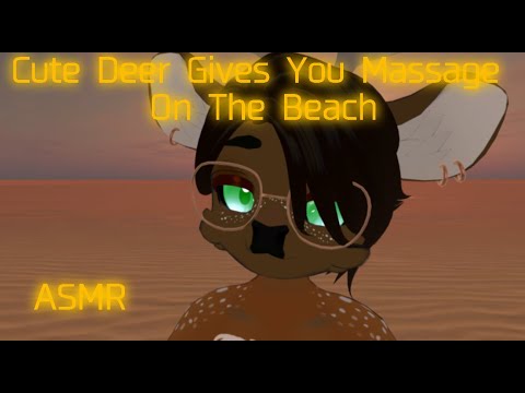 [Furry ASMR] Cute Deer Gives You A Massage On The Beach (Massage Sounds, Kisses, Ocean Sounds)