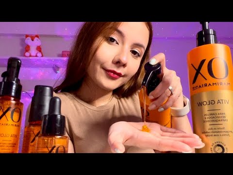 ASMR- VOU FAZER O TRATAMENTO COMPLETO DO SEU CABELO  ✨