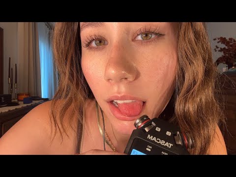 ASMR | Fast Mouth Sounds, Kisses, Tongue Fluttering, and Tongue Swirling With Tascam