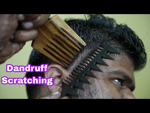 ASMR Natural Dandruff Scratching With Wooden Comb | ASMR Comb Scratching | Scratching Head Massage