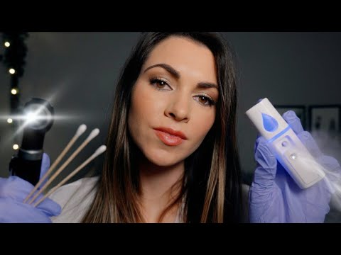 [ASMR] Ear Doctor Otoscope Ear Exam & Ear Cleaning ♡ In Ear Whispers ♡ Massage