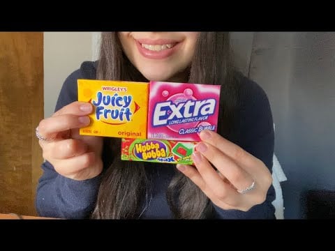 GUM CHEWING ASMR *FOR RELAXATION* HUBBA BUBBA, JUICY FRUIT, AND CLASSIC BUBBLE GUM
