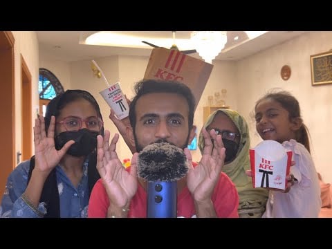 ASMR Eating With My Family 🧑‍🧑‍🧒‍🧒 | KFC 