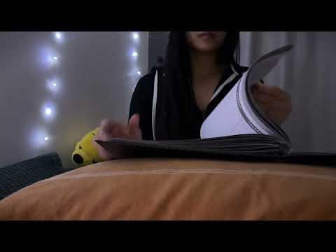 asmr | semi-fast spiral book page turning at various speeds (very soft finger licking)