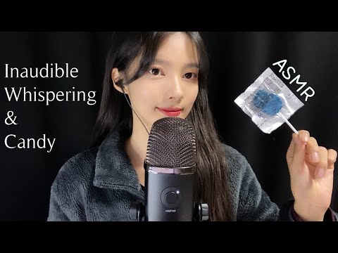 ASMR 알아들을 수 없는 속삭임 + 입안이 파래지는 사탕 이팅 사운드 (치아소리) / Inaudible Whispering, Lollipop Eating Sounds