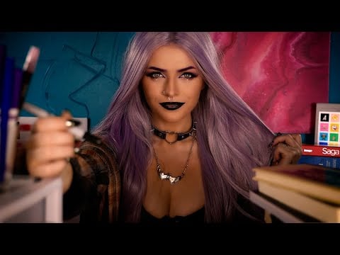 Flirty Goth Girl At The Back Of The Class | Detention ASMR (Drawing on You)