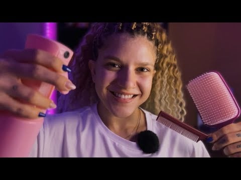 ASMR CABELEIREIRA FAZENDO SEU PENTEADO DE NOIVA 👰 