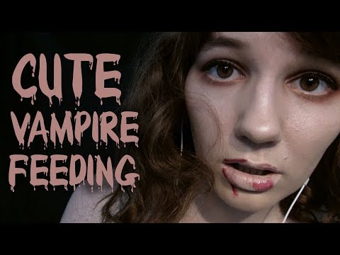 ASMR Cute Vampire Feeding Roleplay (slurping, hair brushing, whisper)