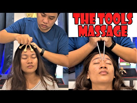 Relaxing Head Massage with Chopsticks and Tools - ASMR Massage Part 1
