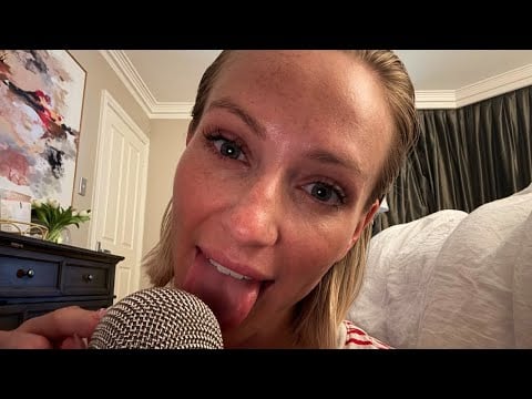 ASMR Mouth Sounds ON the Mic 🎤 Tongue Swirls, Flutters & Spit Painting @madzzworldASMR tribute  🎂