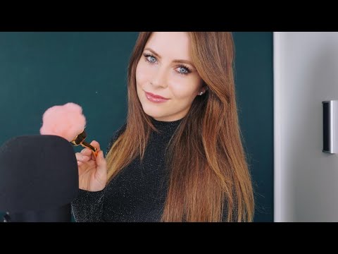 ASMR gentle mic brushing with soft spoken words