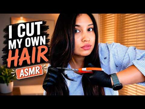 ASMR... I Actually Cut My Own Hair ✂️😳