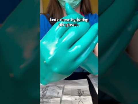 Oiling my latex gloves #medicalexam #nurse #latexgloves