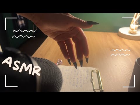 ASMR Satisfying Writing, Mouth Sounds, Inaudible Whispering and Page Turning