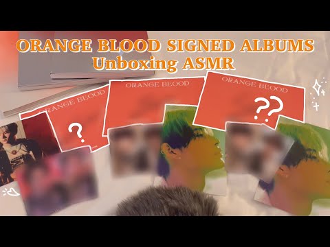ASMR ｜Unboxing Sounds｜Page turning, Scratching, Tapping, Tracing letters｜Enhypen：ORANGE BLOOD ALBUMS