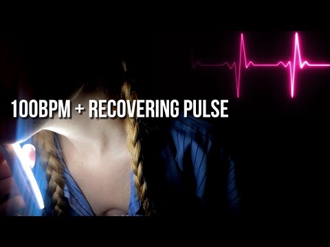 100 BPM Into Recovery Heartbeat + Beautiful Visual Neck Pulse [ASMR]