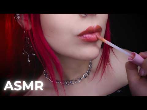 ASMR ✨ Close-Up Lip Gloss Application & Kisses ✨