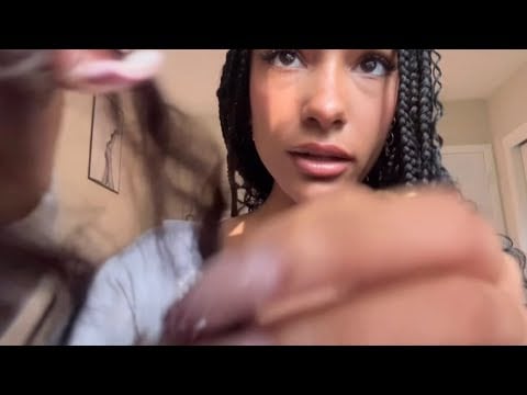 chaotic pretend lice check [real hair, camera touching, mouth sounds] | lofi asmr 