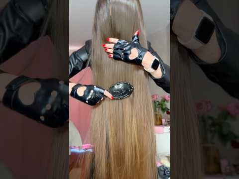Brushing my silky #longhair up front #ingashasmr #longhairasmr #silkyhair