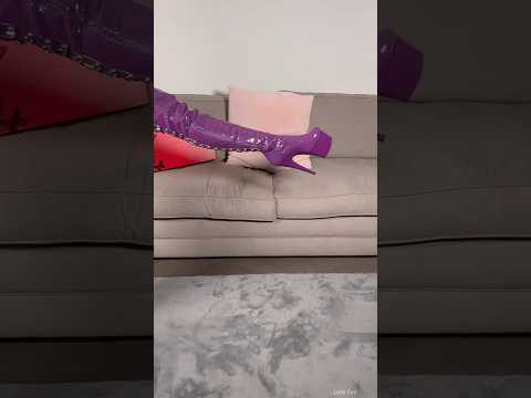 New Purple 7” Thigh High Boots… YAY or NAY??👀💜🍇 #boots #thighhighboots #platformshoes #heels #fyp